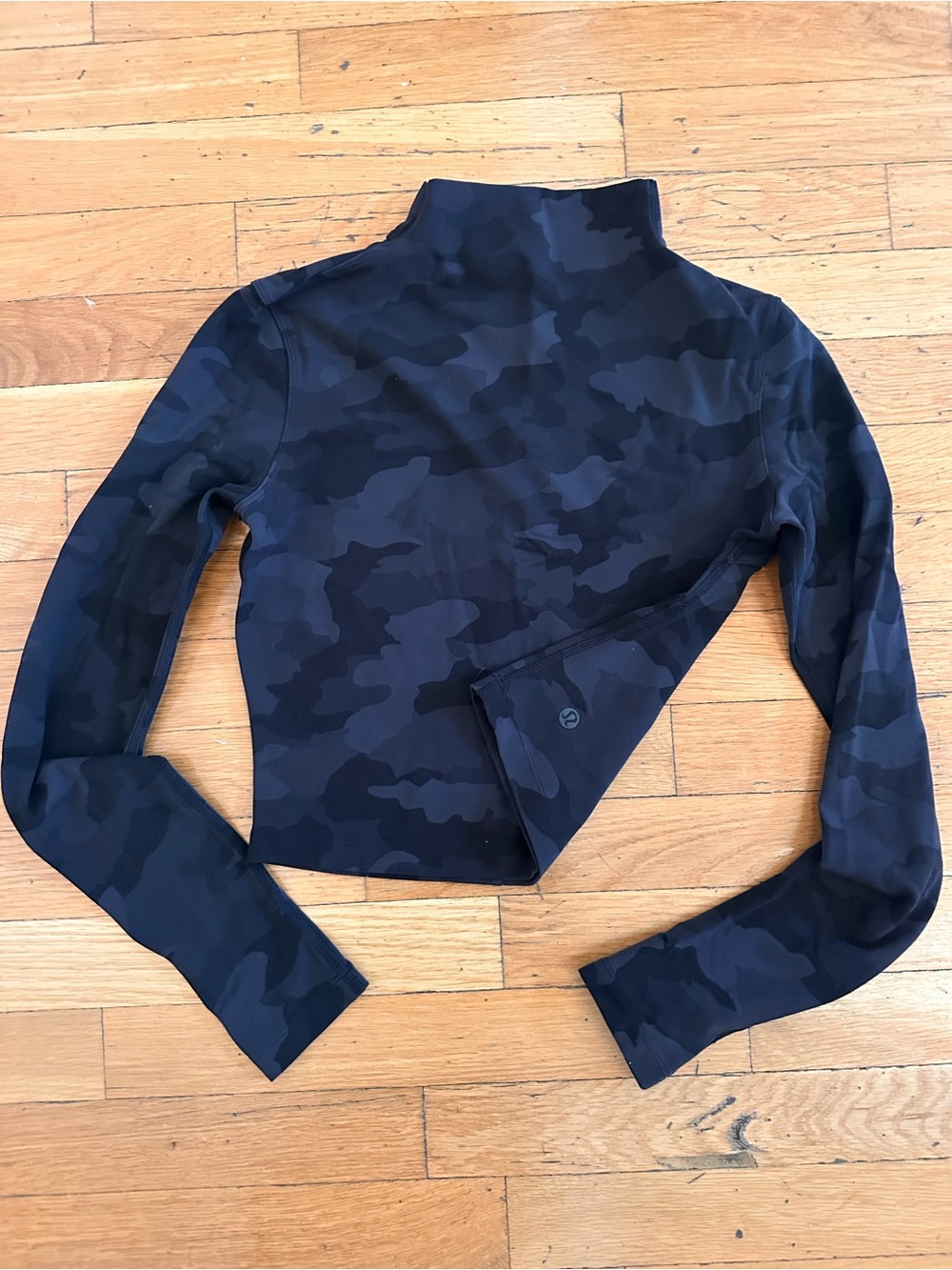 lululemon athletica Black Camo Long-Sleeve Crop Top